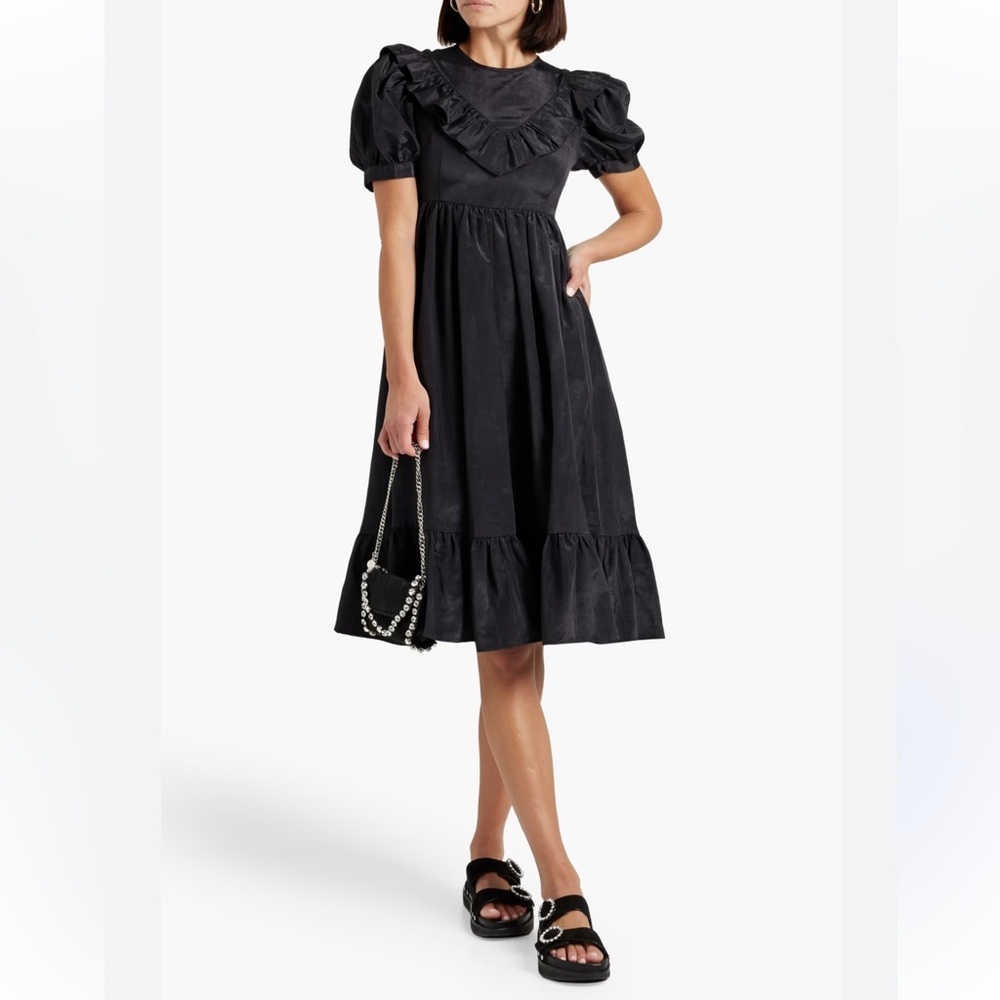 BATSHEVA May ruffled moire midi dress size‎ 6